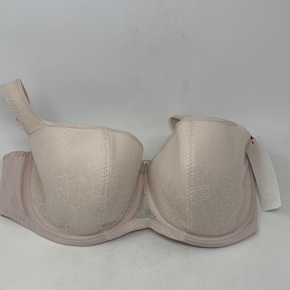 Rosme lingerie beige 48DD padded underwire adjustable wide straps bra